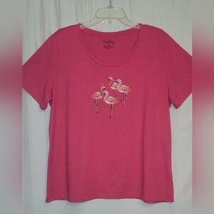 Coral Bay Bright Pink Flamingo Tee XL